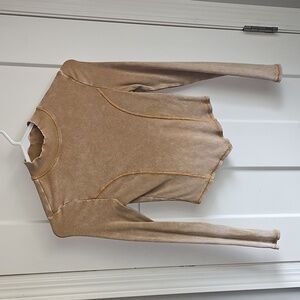 Womens sz XS Gilded Intent ribbed long sleeve shirt. Higher neck